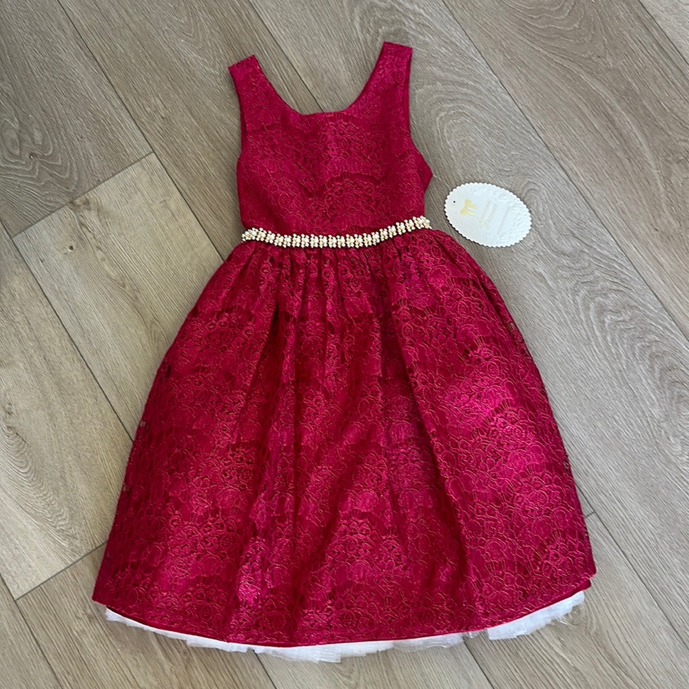 Gorgeous lace and tulle girls Christmas dress.  New with tags.